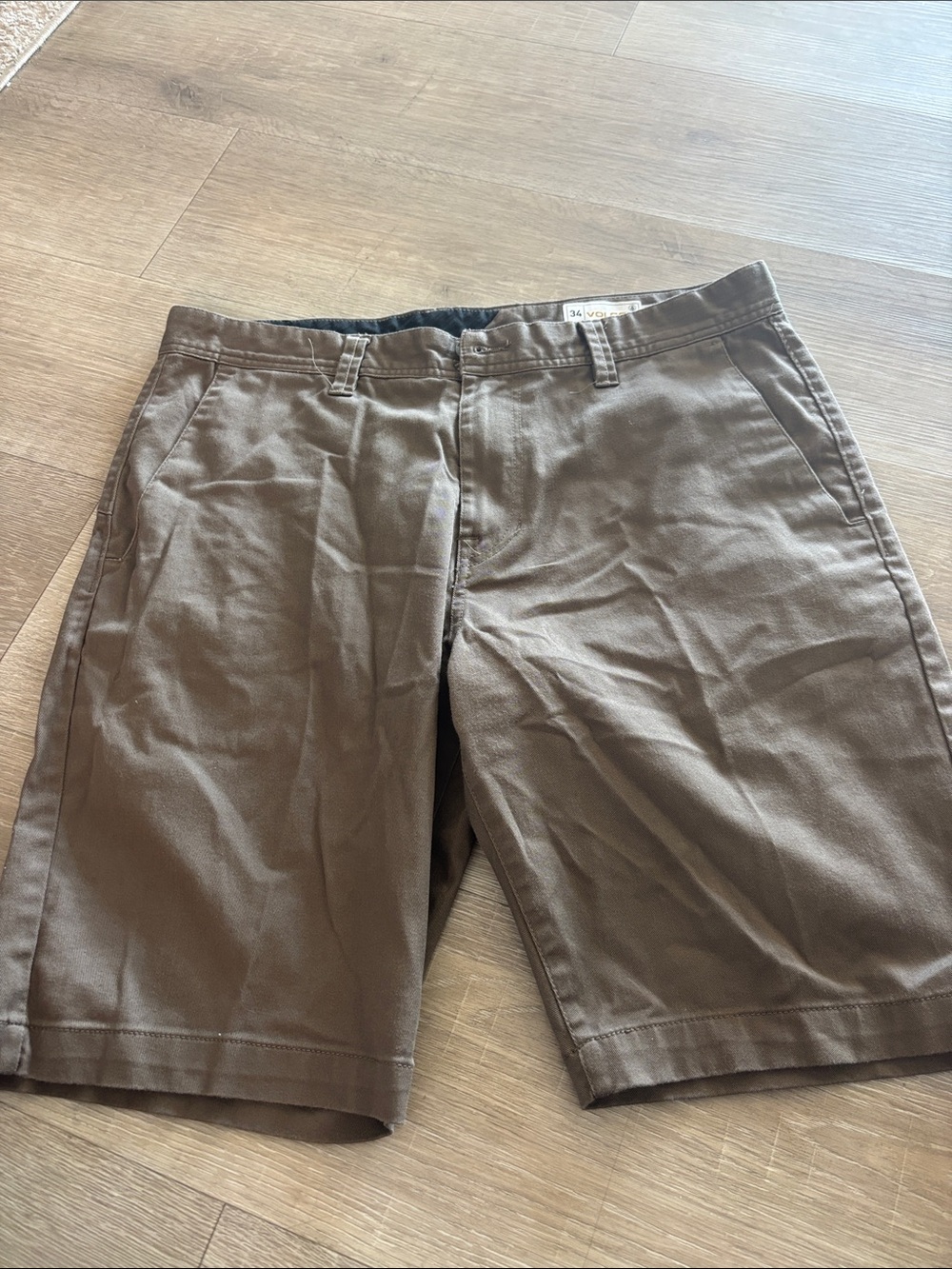 Volcom Men's Brown Flat-Front Shorts